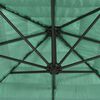 vidaXL Garden Parasol Green Polyester, Steel, Straw Large Tiltable
