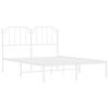 vidaXL Bed Frame White Powder-coated steel Full Bed Frame Rectangular