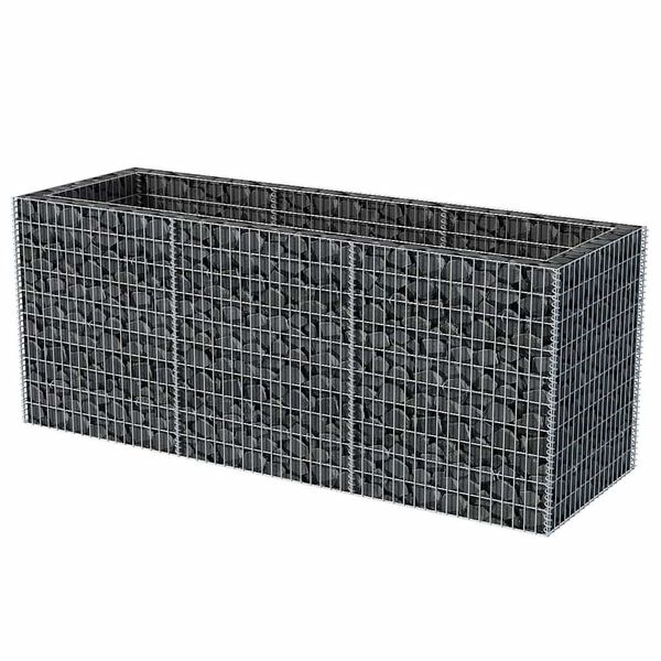 vidaXL Gabion Raised Bed Silver Galvanized steel Large Durable