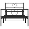 vidaXL Bed Frame Black Powder-Coated Steel Twin Bed Frame Rectangular