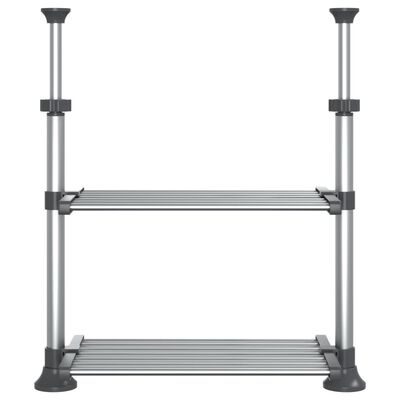 vidaXL Kitchen Shelf 19.7"x9.8"x(19.7"-27.6") Aluminum