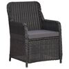 vidaXL Rattan Chair Black Steel frame Medium Removable Covers
