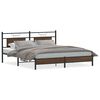 vidaXL Bed Frame Brown Oak Engineered wood and steel King Bed Frame