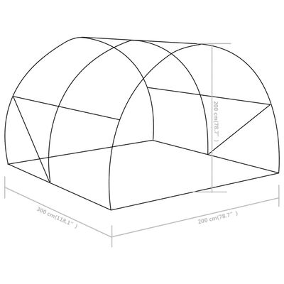 vidaXL Greenhouse 64.6 ft² 9.8'x6.6'x6.6'
