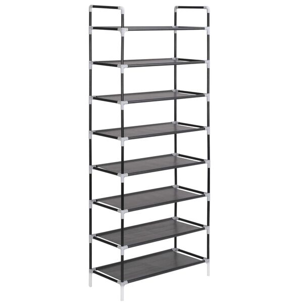 vidaXL Shoe Rack Black Metal Large Minimalistic Shoe Rack