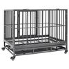 vidaXL Dog Cage Black and Silver Steel with silver spray painting Large