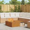 vidaXL Fire Pit Brown 39.4" x 39.4" x 11.8" Weathering steel
