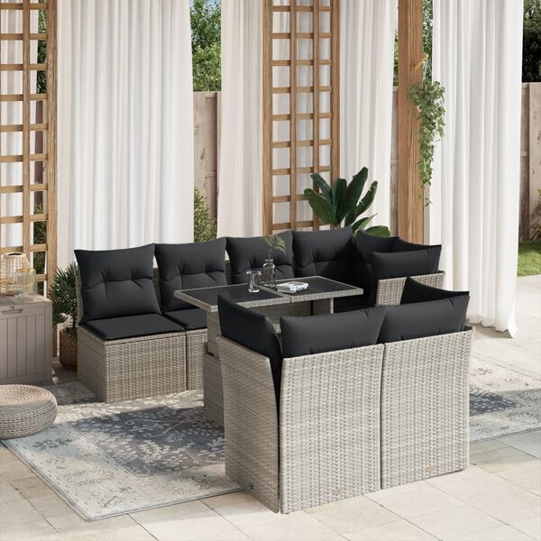 vidaXL Garden Sofa Set Light Grey, Anthracite