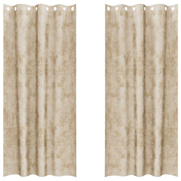 vidaXL Velvet Curtains 2 pcs Cream 102.36 x 55.12 in Velvet