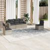 vidaXL Garden Sofa Set Light Grey PE Rattan Medium Adjustable Armrests