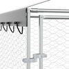 vidaXL Outdoor Dog Kennel Silver Galvanized steel, polyethylene Large