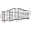 vidaXL Arched Gabion Baskets 50 pcs 78.7"x11.8"x23.6"/31.5" Galvanized Iron