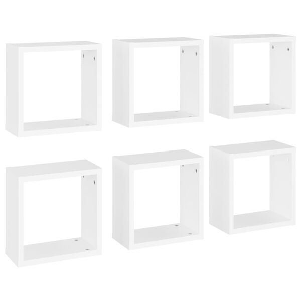 vidaXL Cube Shelf Set of 6 White Engineered wood