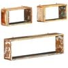 vidaXL Wall Cube Shelf Multicolor Solid reclaimed wood Small and large