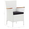 vidaXL Dining Set Natural, White, Black