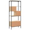 vidaXL Bookcase Sonoma oak Engineered wood, Metal Large Adjustable Feet