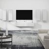 vidaXL TV Cabinet Set Set of 6 White Engineered Wood Large