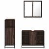 vidaXL Bathroom Furniture Set Brown Oak Engineered wood, Metal, Glass