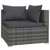 vidaXL Garden Lounge Set Grey Poly Rattan 6 Piece Modular