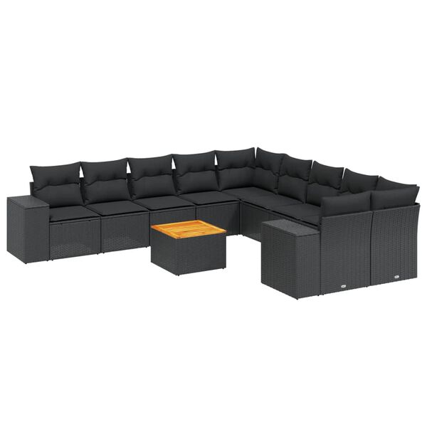 vidaXL Garden Sofa Set Black