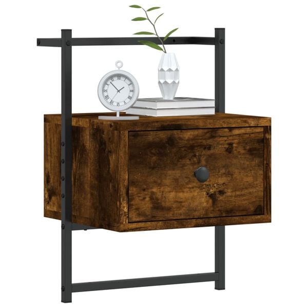 vidaXL Bedside Cabinet Set of 2 Smoked Oak Engineered wood