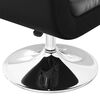 vidaXL Armchair Black Faux leather, Chrome steel Medium Swivel