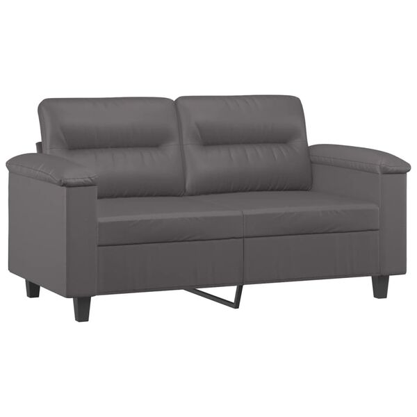 vidaXL 2-seater Sofa Grey Faux leather, metal, foam 2-seater Durable