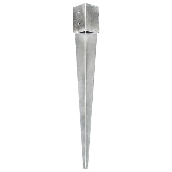 vidaXL Ground Spikes 6 pcs Silver 3.9x3.9x35.8" Galvanised Steel