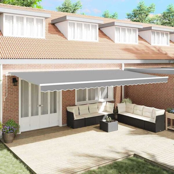 vidaXL Awning Frame Manual White 236.22 x 137.80 in Aluminium