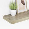 vidaXL Wall Shelf Set of 2 Oak Honeycomb MDF, metal 19.7x9.1x1.5 in