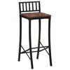 vidaXL Bar Chair Set of 2 Mixed Color Solid Reclaimed Wood Standard
