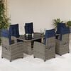 vidaXL Garden Dining Set Grey, Navy Blue