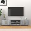 vidaXL TV Cabinet Grey Sonoma Engineered Wood, Solid Eucalyptus Wood