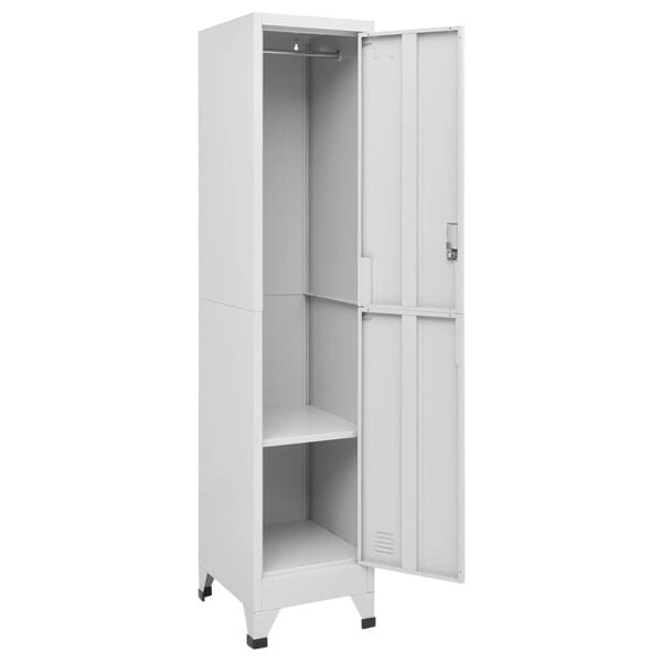 vidaXL Locker Grey Steel Large Locker Cabinet Rectangular Industrial