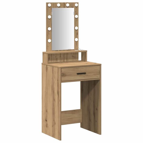 vidaXL Dressing Table Brown 19.69 x 16.14 x 55.12 in Engineered Wood
