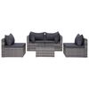 vidaXL Garden Lounge Set Grey PE rattan Large Modular