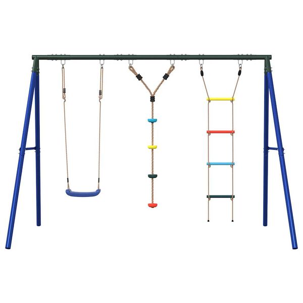 vidaXL Outdoor Swing Set Multicolour Painted Steel, PE (polyethylene)