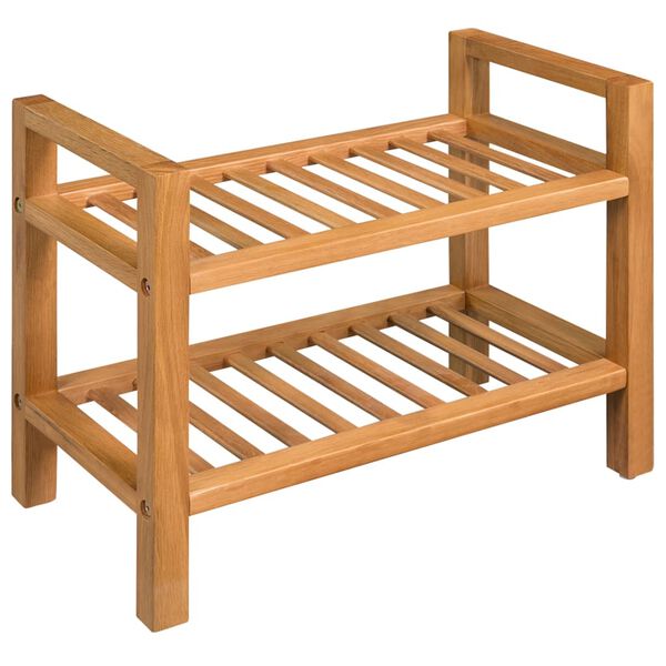 vidaXL Shoe Rack Brown Solid Oak Wood Compact Simple Shoe Rack