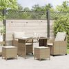 vidaXL Garden Sofa Set Beige PE Rattan, Powder-Coated Steel Standard
