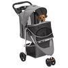 vidaXL Dog Stroller Grey 300D Oxford fabric, steel Medium Foldable