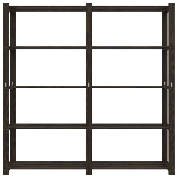 vidaXL 5-Tier Storage Rack Black 66.9x15.0x66.9" Solid Wood Pine