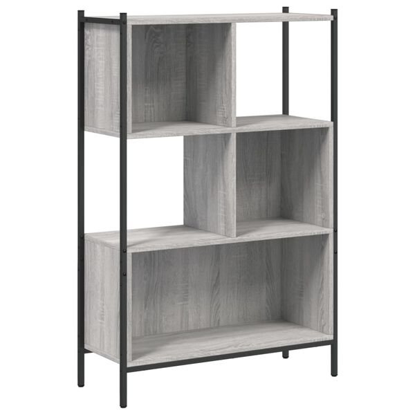 vidaXL Bookcase Grey Sonoma Engineered wood Bookcase Rectangular
