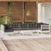 vidaXL Garden Lounge Set White, Anthracite Solid Pinewood Medium Modular