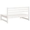 vidaXL Garden Middle Sofa White Solid pine wood Medium Foldable
