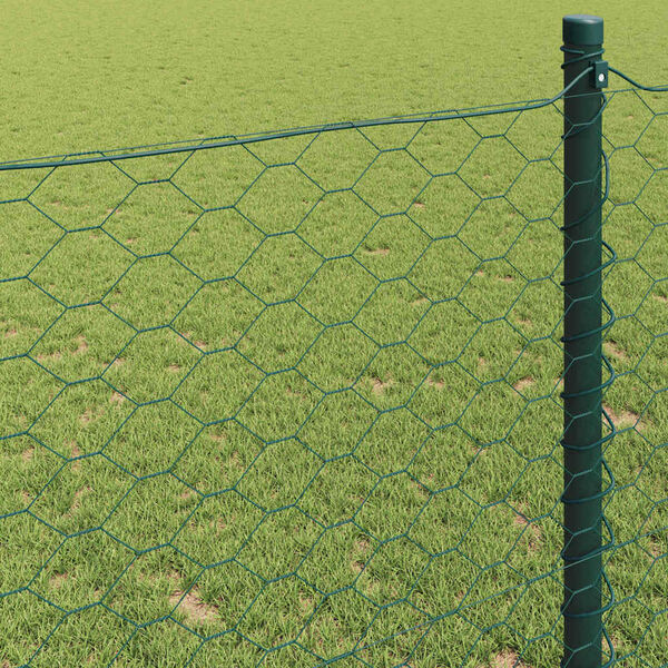 vidaXL Hexagon Fence Green 0.8 x 50 m Steel