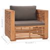 vidaXL 8 Piece Patio Lounge Set with Dark Gray Cushion Solid Teak Wood