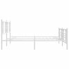 vidaXL Bed Frame White Steel Double Bed Frame Rectangular