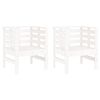 vidaXL Garden Chair Set of 2 White Solid pine wood Medium Garden Chair