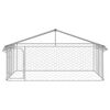 vidaXL Dog Kennel Silver Galvanized steel, polyethylene