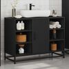 vidaXL Bathroom Sink Cabinet Black Engineered wood, Metal